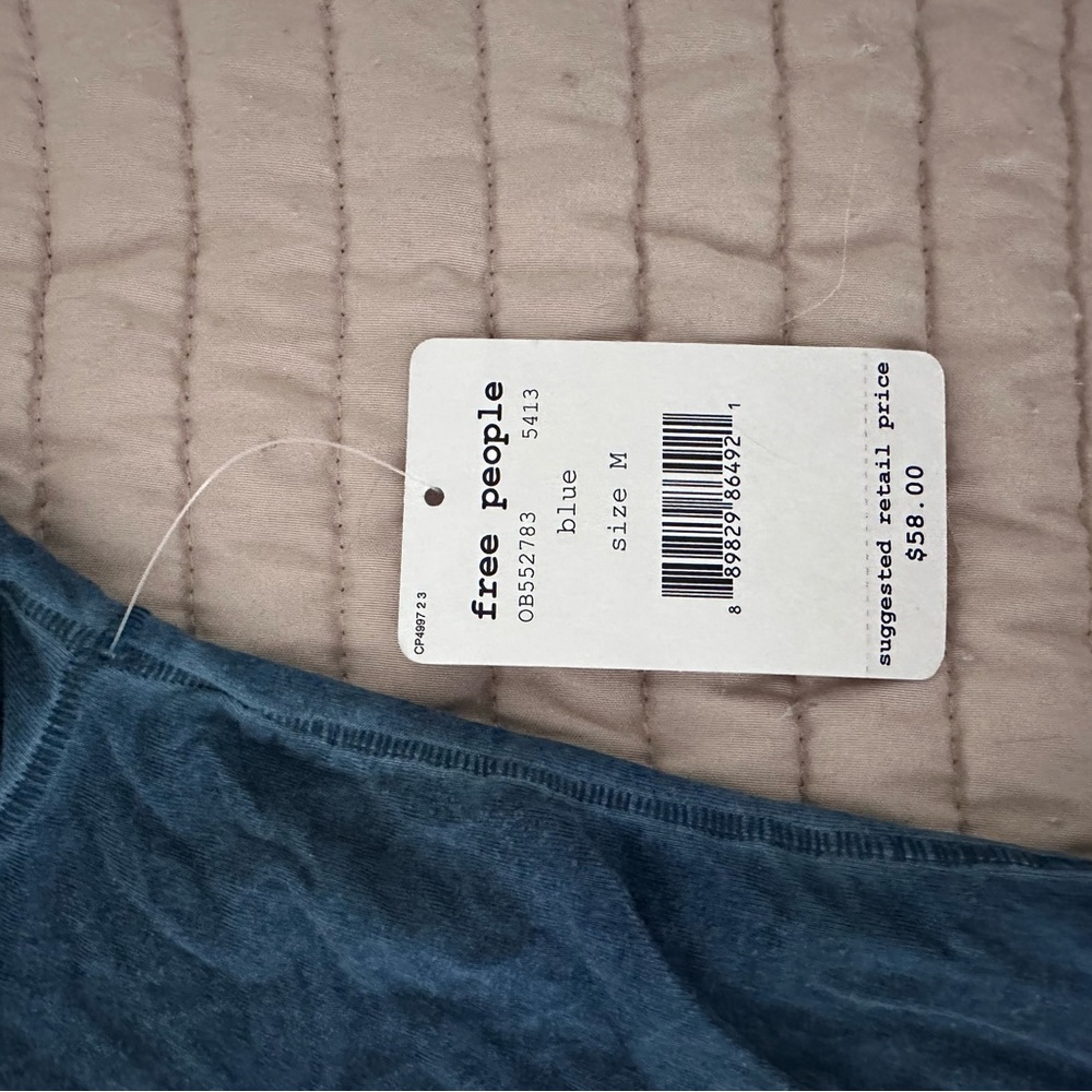 NWT! Free People relaxed fit blue tunic tee oversized medium - Picture 2 of 4